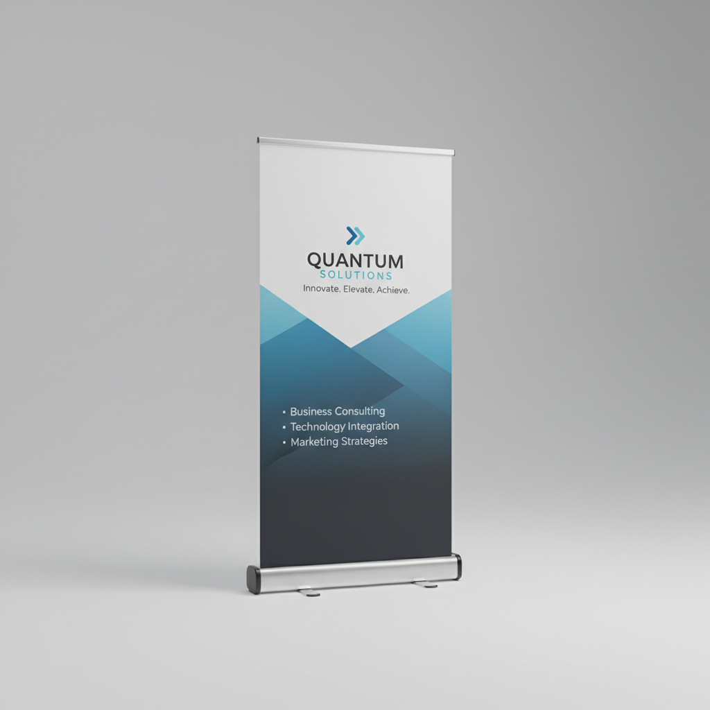 ROLL UP BANNER, 800X800 PIXCEL, WITH GREY BACKGROUND